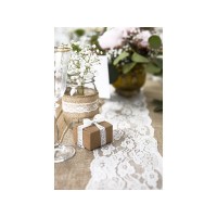 Jute Tafelloper met Kant