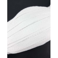 Visgraat Katoenen Keperband 10MM / 100M Wit