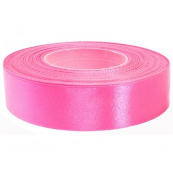 Satijn lint neon roze 25 mm op rol 32 meter