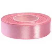 Satijn lint heide roze 25 mm op rol 32 meter