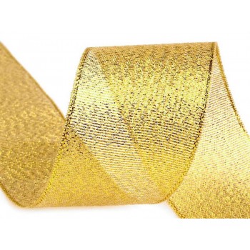 Glitter lint goud 25 mm 22 meter