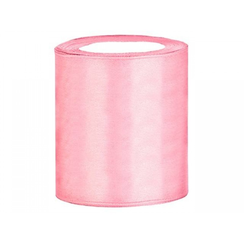 Satijn lint licht roze 10 cm breed rol 25 meter