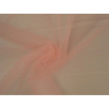 Harde tule op rol – zalmroze – 15 meter