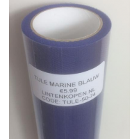 Marine Blauwe Tule Op Rol 50 cm Breed