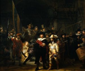 kant op de Nachtwacht van Rembrandt